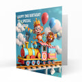 Personalised 1st 2nd 3rd Birthday Card For Little Boys, Son, Grandson, Nephew, Friend, Brother, Circus Train, Cheeky Monkey