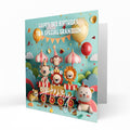 Personalised 1st 2nd 3rd Birthday Card For Little Boys, Son, Grandson, Nephew, Friend, Brother, Circus Train, Cheeky Monkey