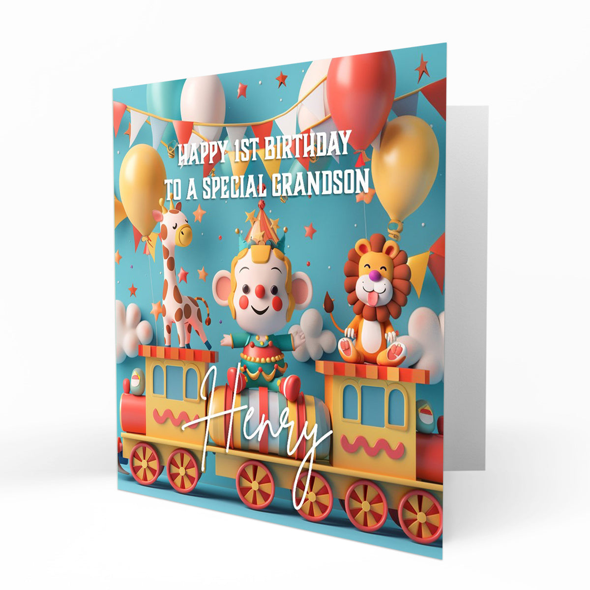 Personalised Birthday Card - Circus Train