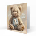 Personalised 2nd Birthday Card - Teddy Bear with Birthday Number