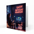 Personalised Birthday Card for Grandson Gamer, Gaming, Gamepad PS5, PC