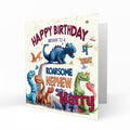 Personalised Birthday Card for Nephew, Dinosaurs, Jurassic