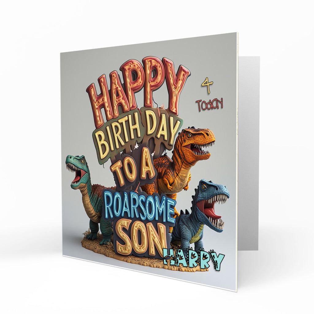 Personalised Birthday Card for Son, Dinosaurs, Jurassic