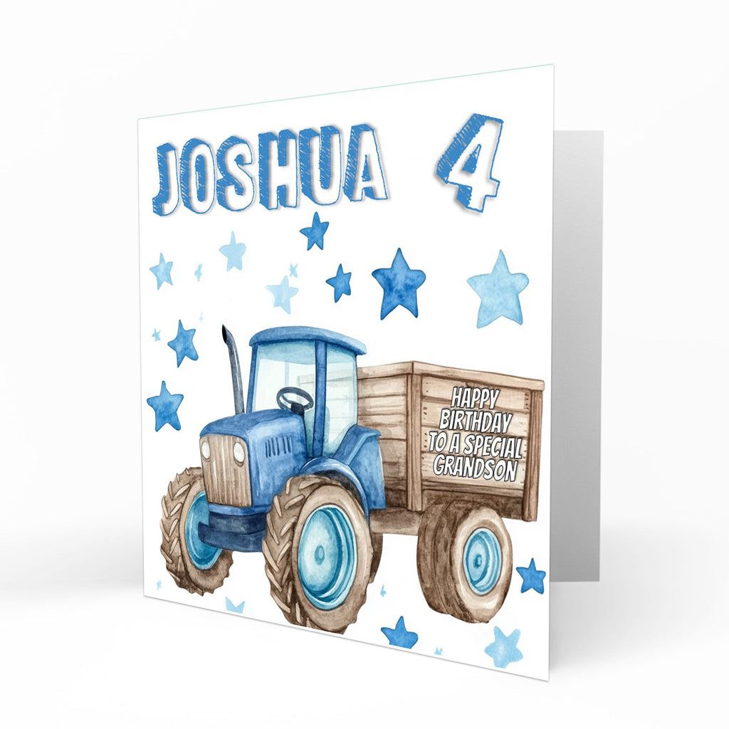 Personalised Birthday Card for Boys, Son, Grandson, Nephew, Dad, Godson, Tractor, Farm