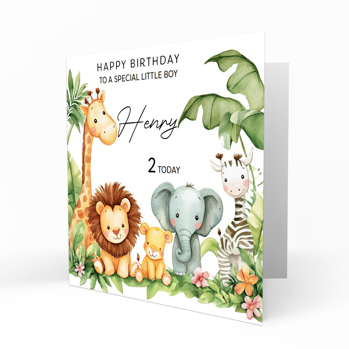 Personalised Birthday Card - Safari Animals