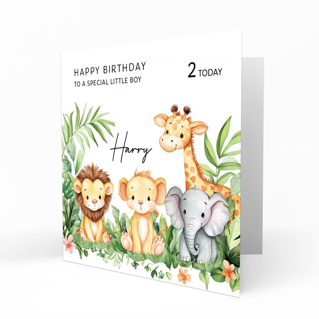 Personalised Birthday Card - Safari Animals