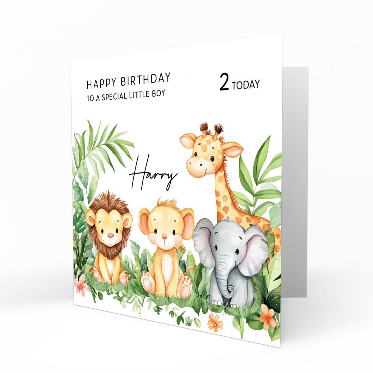Personalised Birthday Card - Safari Animals
