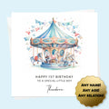 Personalised Birthday Card for Boys or Girls, Son, Daughter, Garndson, Granddaughter, Niece, Nephew, Merry Go Round, Carousel