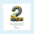 Personalised 2nd Birthday Card - Construction Number
