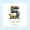 Personalised 5th Birthday Card - Construction Number