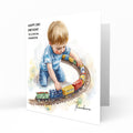 Personalised Birthday Card - Boy Playing with a Train Set