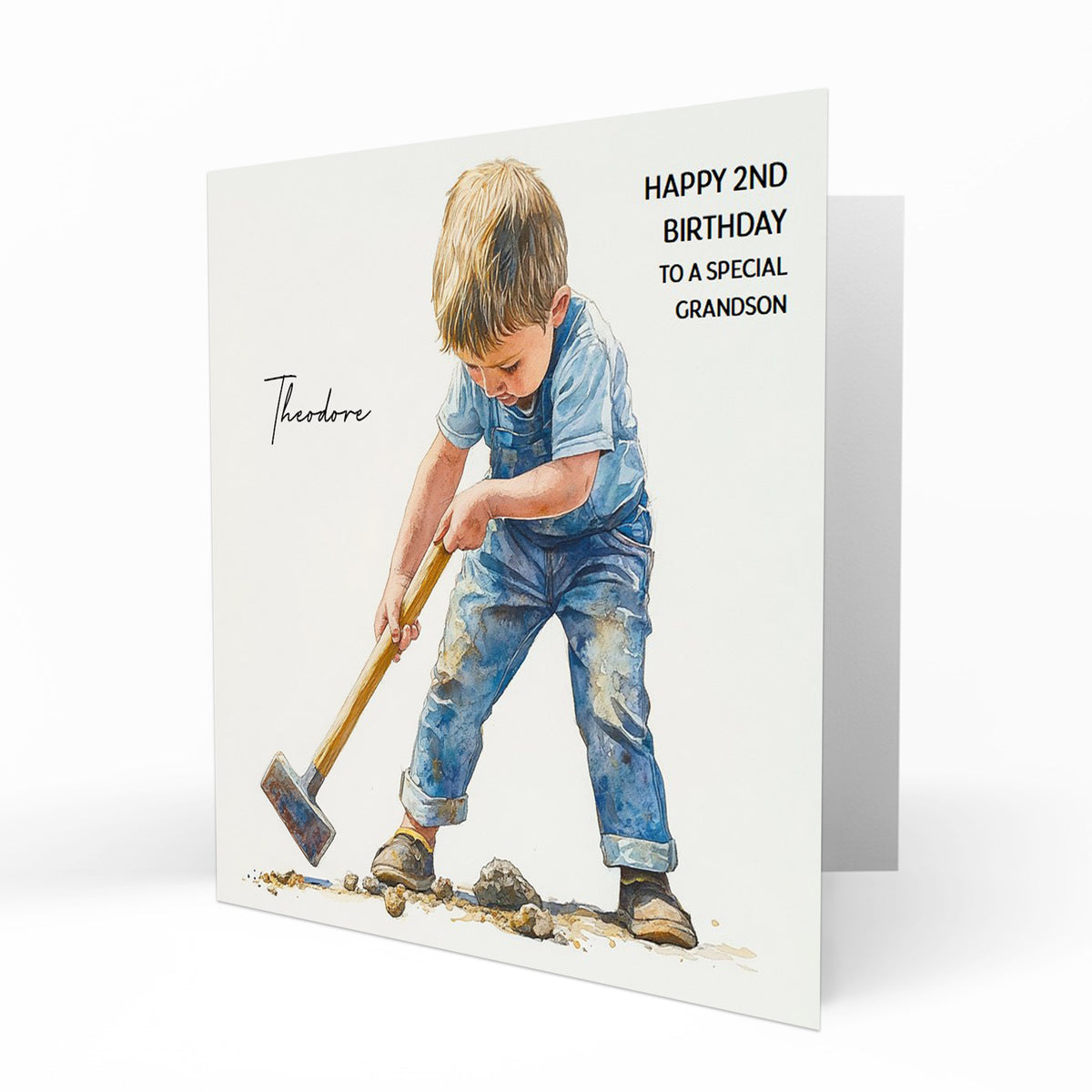 Personalised Birthday Card - Boy with a Hammer