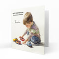 Personalised Birthday Card - Boy Playing with Toy Cars
