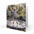Personalised Birthday Card - Boy on a Trampoline
