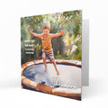 Personalised Birthday Card - Boy on a Trampoline