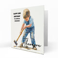 Personalised Birthday Card - Boy with a Hammer