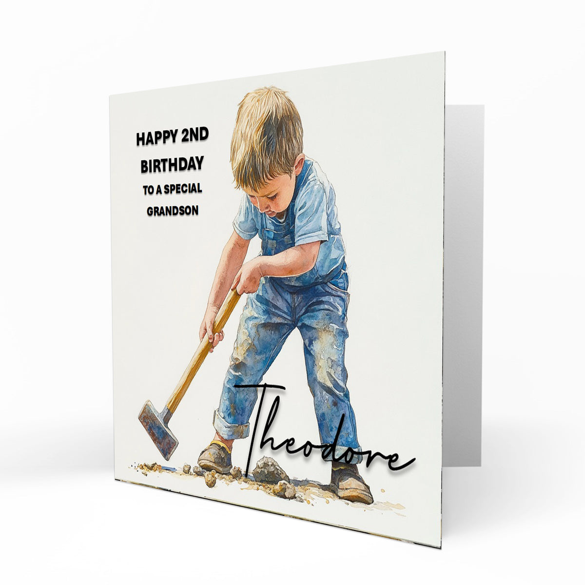 Personalised Birthday Card - Boy with a Hammer