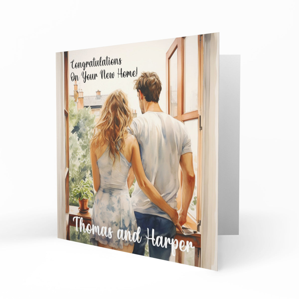 Personalised New Home Card - Couple in a Doorway