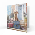 Personalised New Home Card - Curly-Haired Dog and Luggage