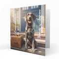 Personalised New Home Card - Brown Dog and Luggage