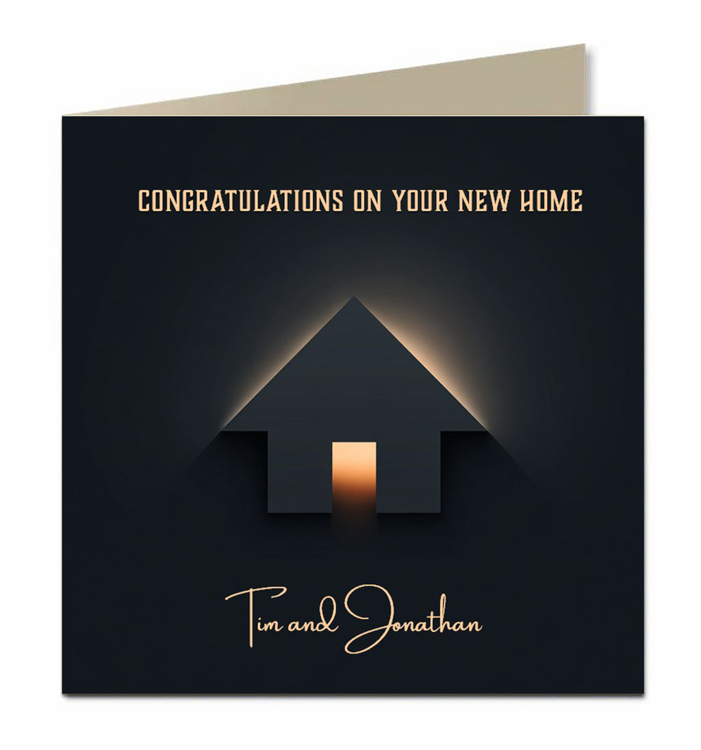 Personalised New Home Card - Minimalist Dark House