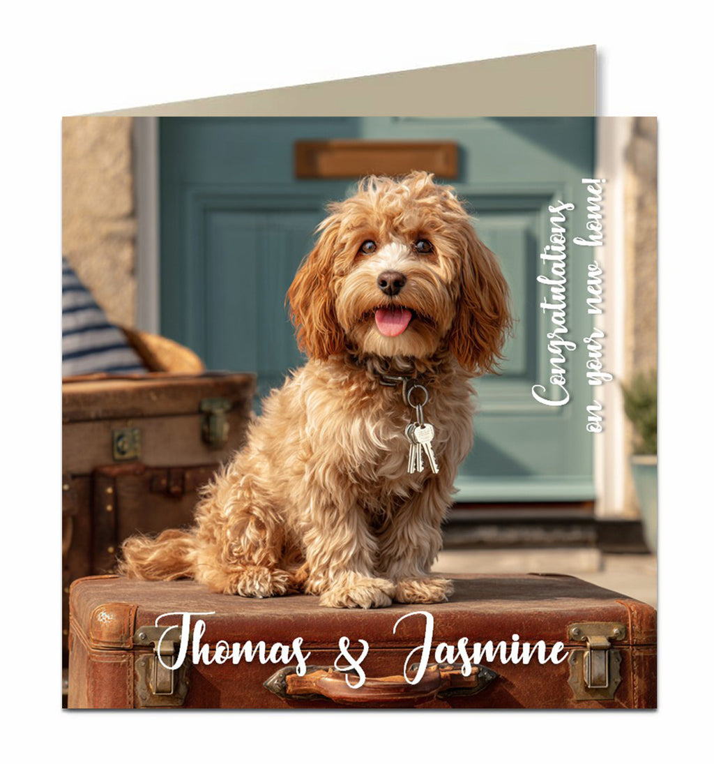 House Warming, Congratulations On Your New Home House Card, Moving, Cavapoo