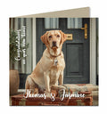 Personalised New Home Card - Yellow Labrador and Suitcase