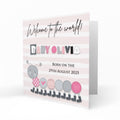 Personalised New Baby Card - Pink Caterpillar
