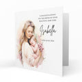 Personalised New Baby Card - Blonde Mother and Baby Girl