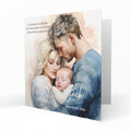 Personalised New Baby Card - Blonde Parents and Baby Boy