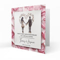 Personalised Paper Anniversary - Couple in Pink Card