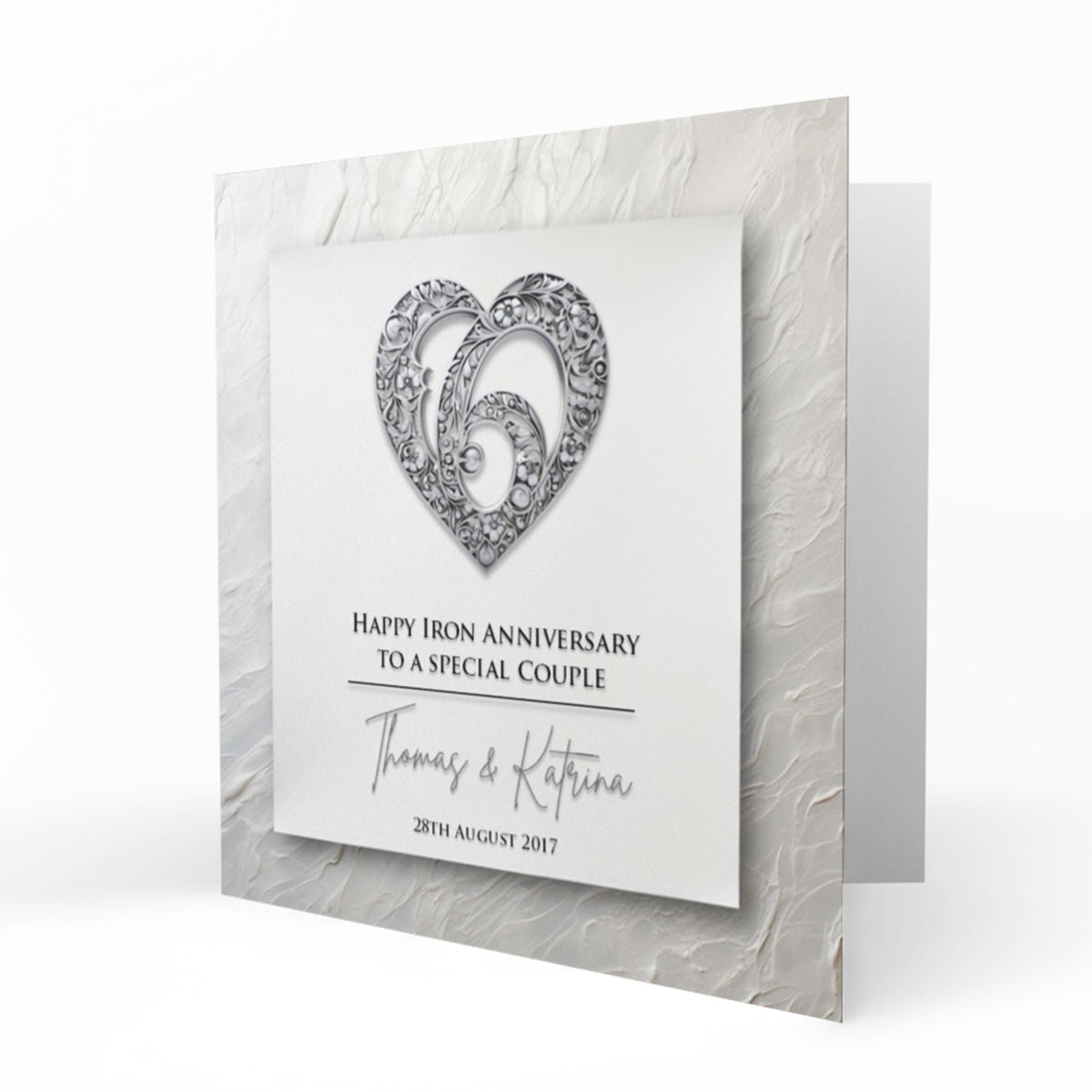 Personalised Iron Anniversary - Number 6 Card