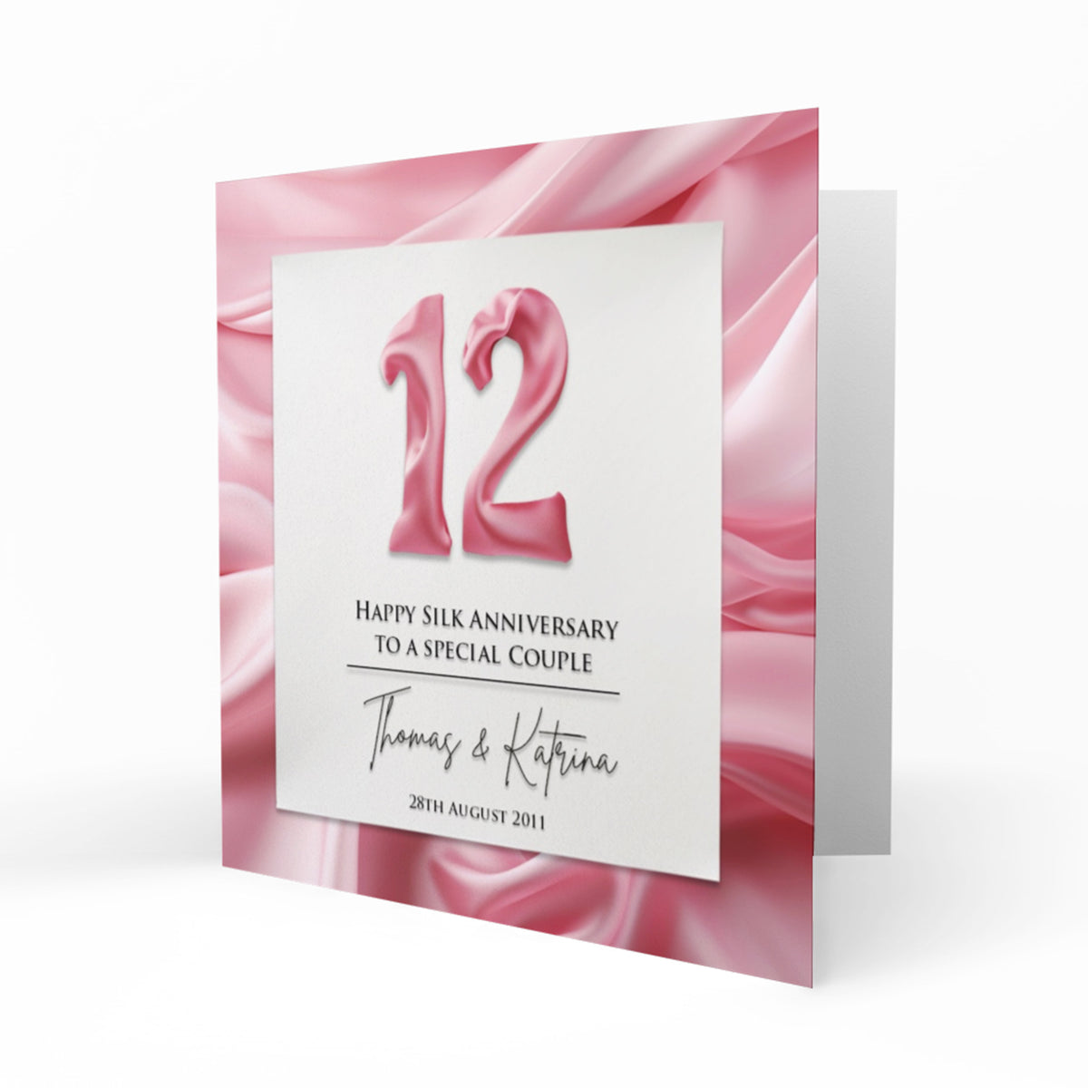 Personalised Silk Anniversary - Number 12 Card