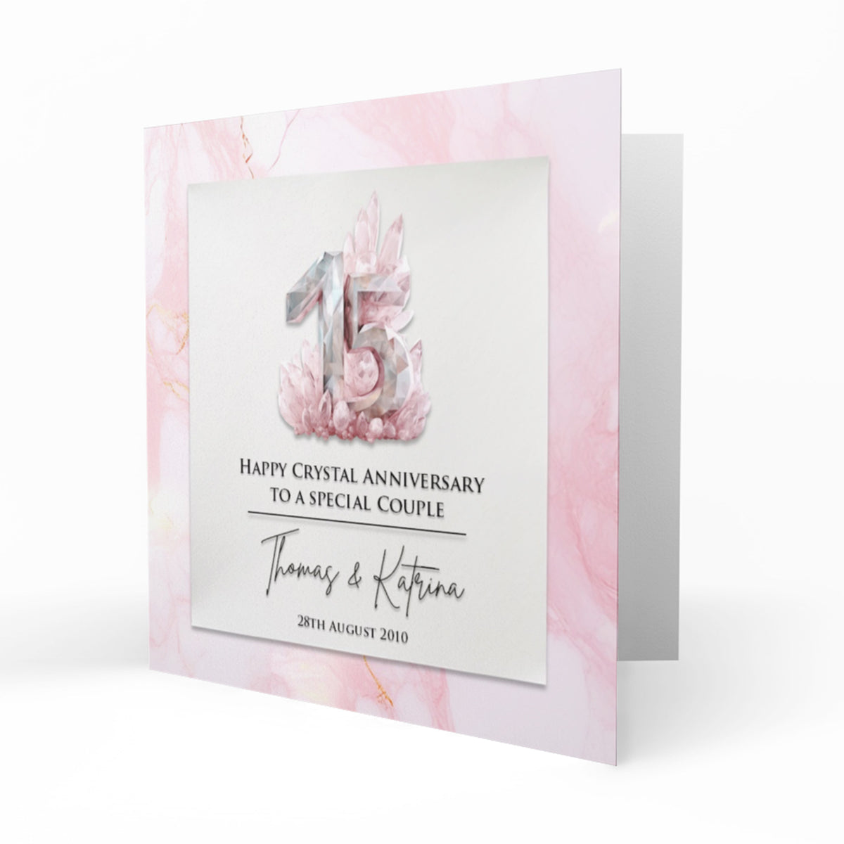 Personalised Crystal Anniversary - Number 15 Card