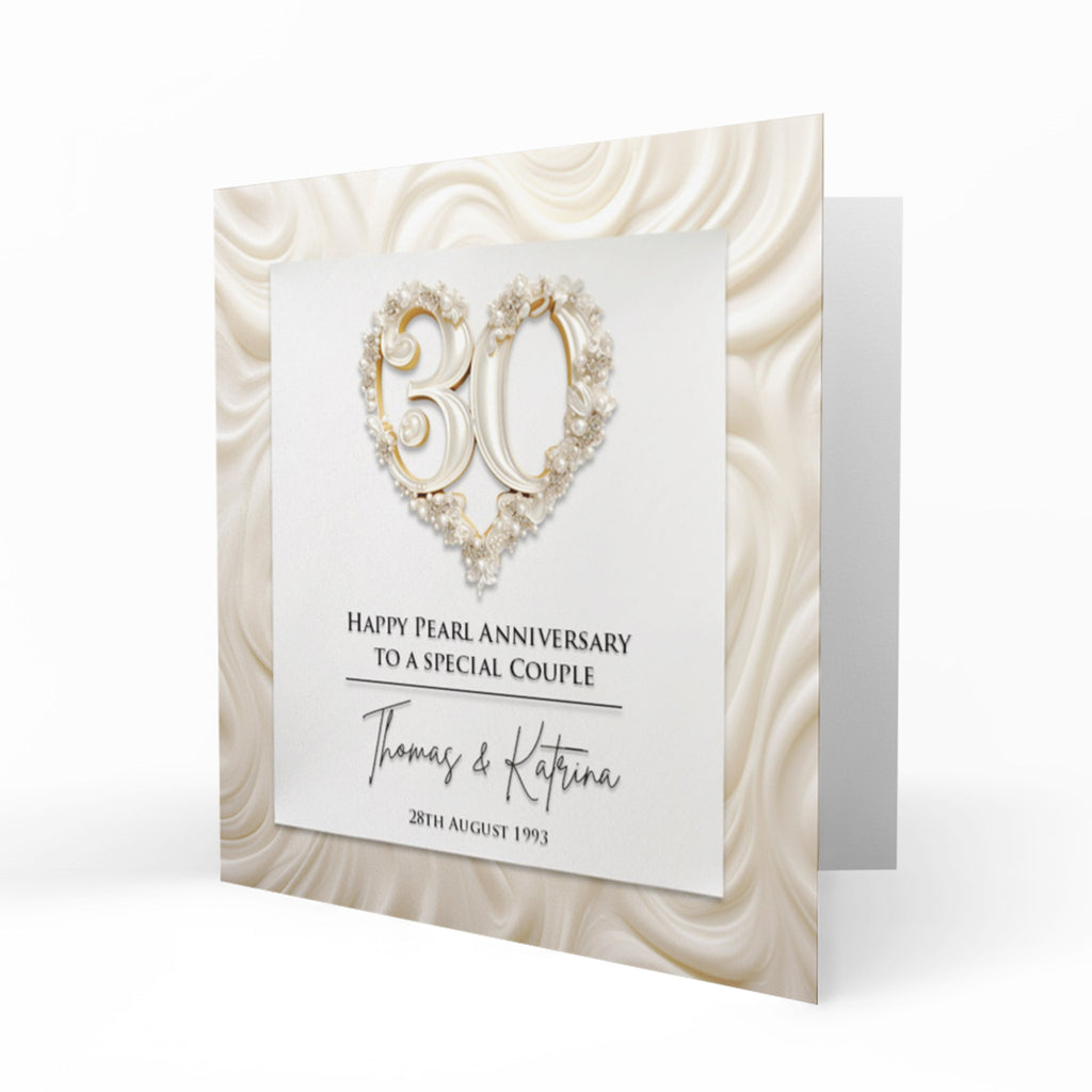 Personalised Pearl Anniversary - Number 30 Card