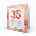 Personalised Coral Anniversary - Number 35 Card