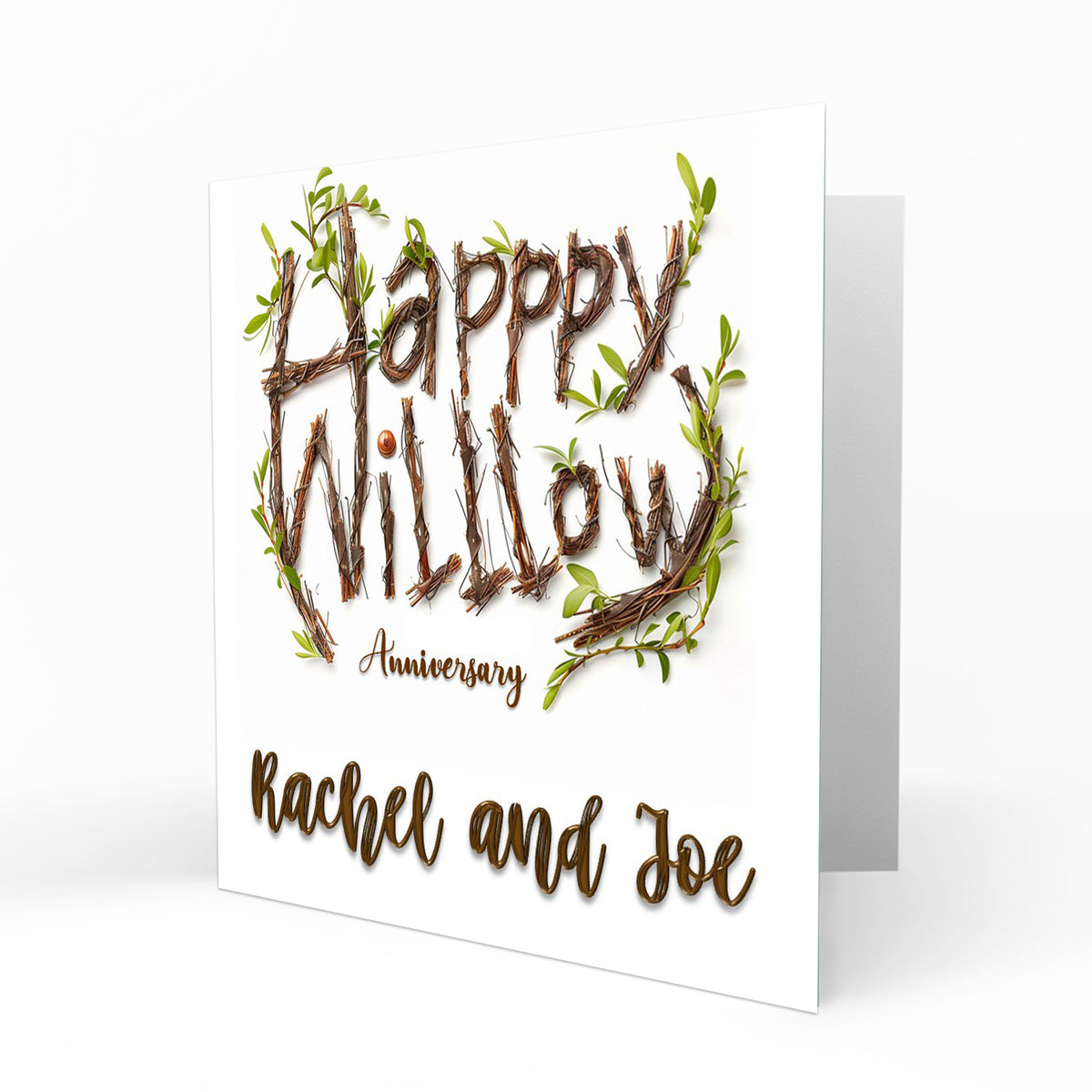 Personalised Willow Anniversary - Branch Lettering Card