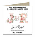 Personalised Anniversary - Rose Initials Card