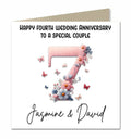 7th Wedding Anniversary Card for a Special Couple, Son, Daughter, Seventh
