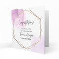 Personalised Wedding Day Card - Lilac Geometric Frame