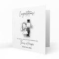 Personalised Wedding Day Card - Cartoon Bride and Groom