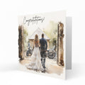 Personalised Wedding Day Card - Wedding Couple and Motorcycle