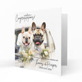 Personalised Wedding Day Card - French Bulldogs in Wedding Car