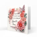 Personalised Wedding Day Card, Congratulations, Pink Floral Roses & Butterflies