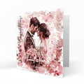 Personalised Wedding Day Card, Congratulations, Dusky Pink Abstract Modern Bride & Groom