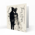 Personalised Wedding Day Card, Congratulations, Modern Abstract Bride & Groom