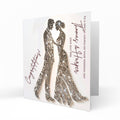 Personalised Wedding Day Card, Congratulations, Modern Abstract Bride & Groom