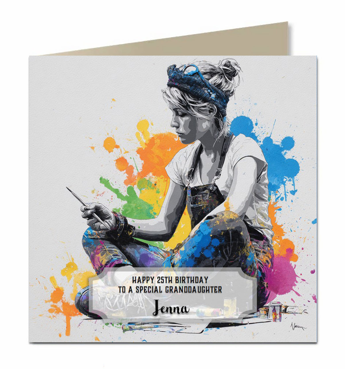 Birthday Card For Females, Personalised Daughter, Mum, Niece Artist  Painter