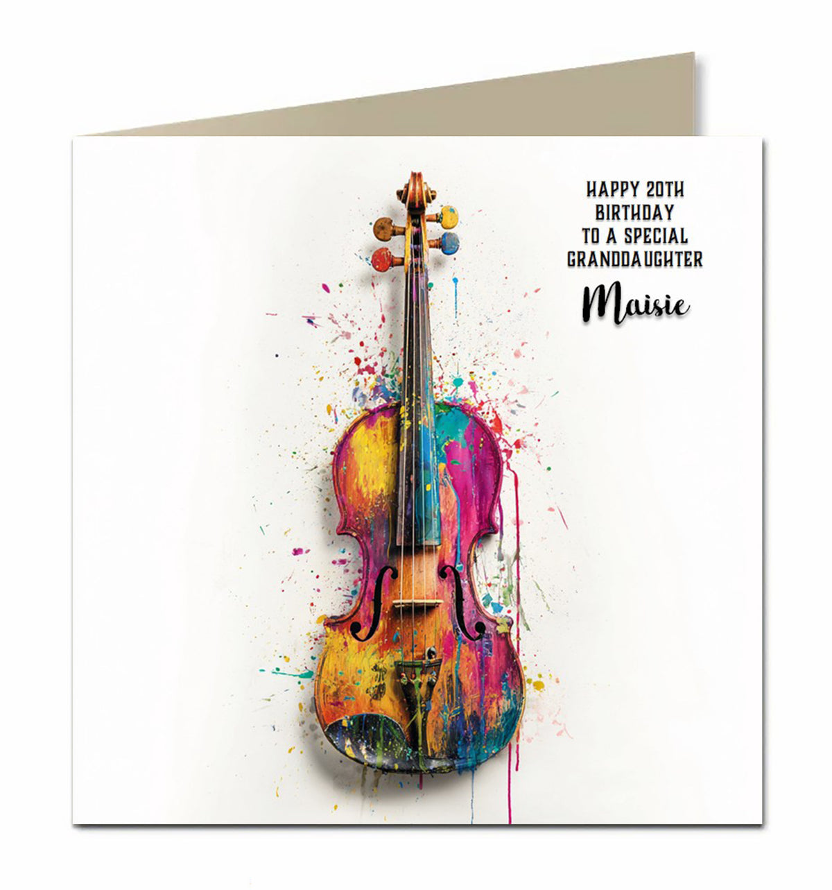 Violin Birthday Card, Daughter, Granddaughter, Sister, Niece, Music Personalised
