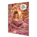 Personalised Christmas Card - Girl Reading a Christmas Story in Bed